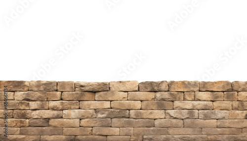 old brick wall isolated on transparent background cutout