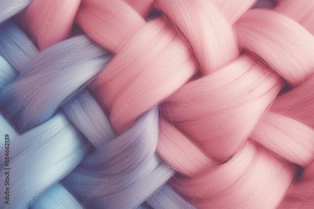 Close Up of Pink and Blue Hair Braid Close Up of Pink and Blue Hair Braid