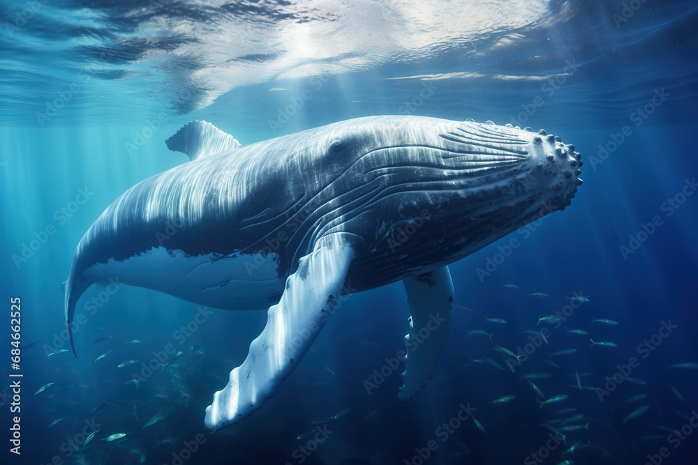 Fototapeta premium view of whale snorkeling in vavau tonga