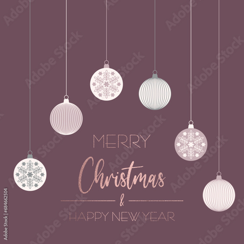Weihnachtsgrüße 12x12in, Schrift in Roségold photo