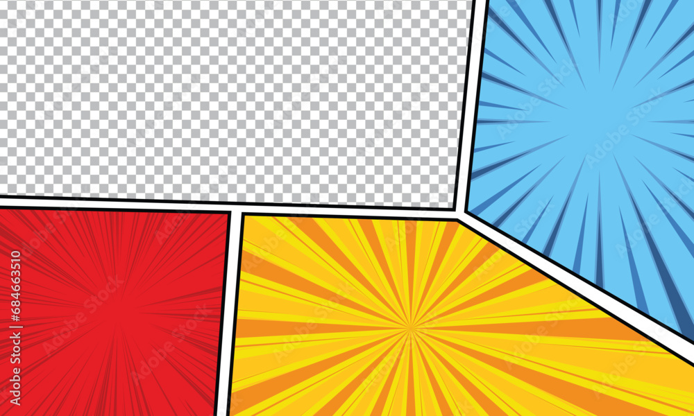 Obraz premium colorful comic scene background template