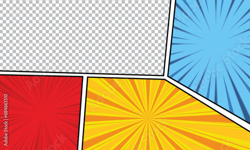 colorful comic scene background template