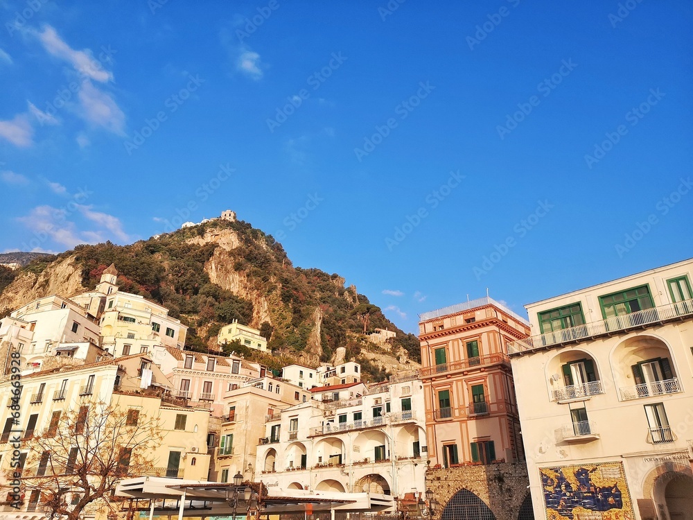 Obraz premium View of Amalfi in Italian Campania