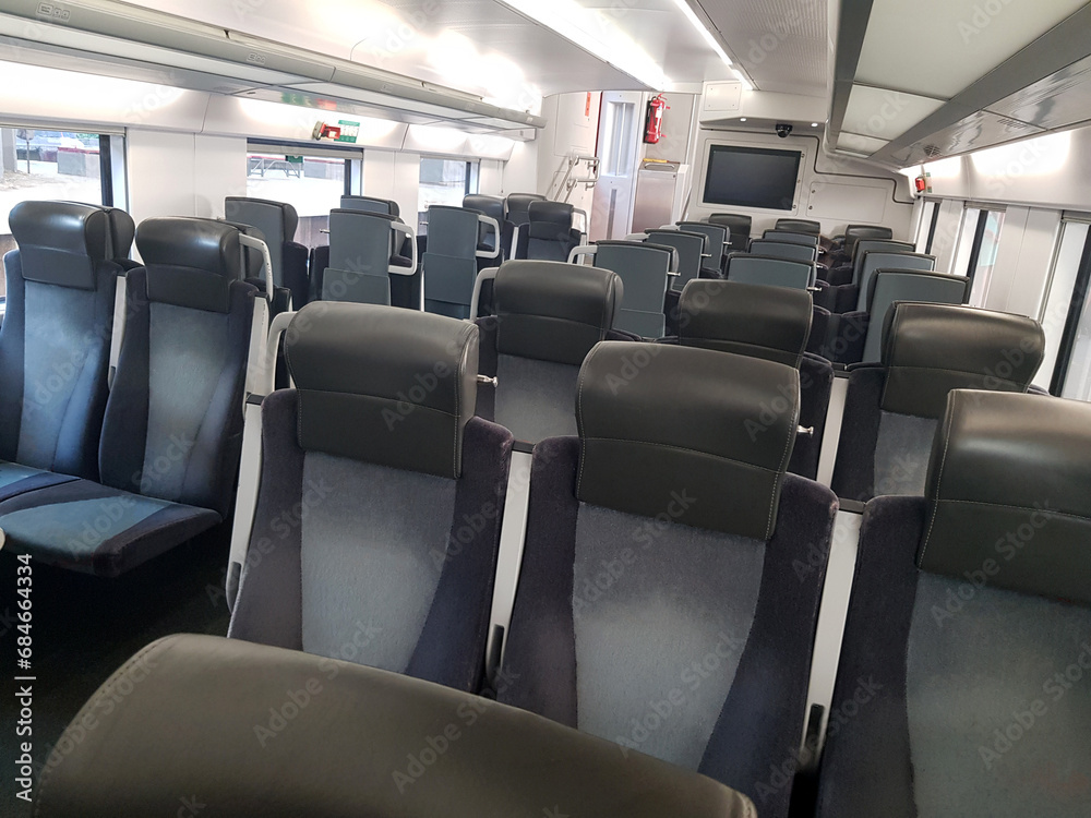 Emtpy interior of the train, travel concept Emtpy interior of the train, travel concept