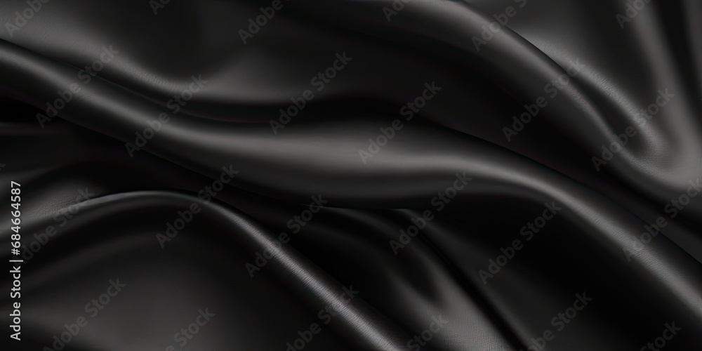 Fototapeta premium Velvet symphony. Artistic black texture resembling richness of velvet with abstract waves and elegant drapery perfect for adding touch of luxury and sophistication