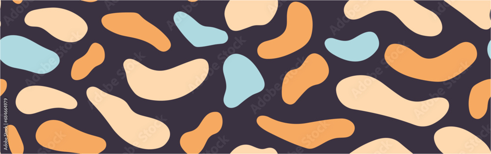 Abstract organic rounded shapes background. Illustration background for children's products. Seamless.