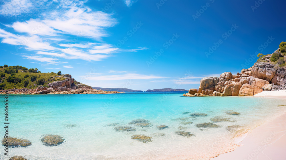 Fototapeta premium A Perfect Beach Day. Generative Ai