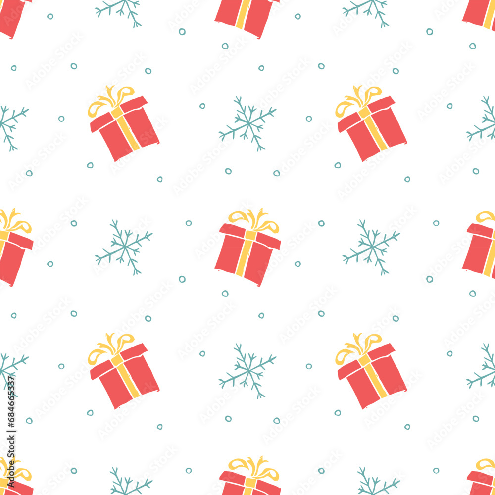 Seamless christmas pattern. New year background. Doodle illustration with christmas icons Seamless christmas pattern. New year background. Doodle illustration with christmas icons
