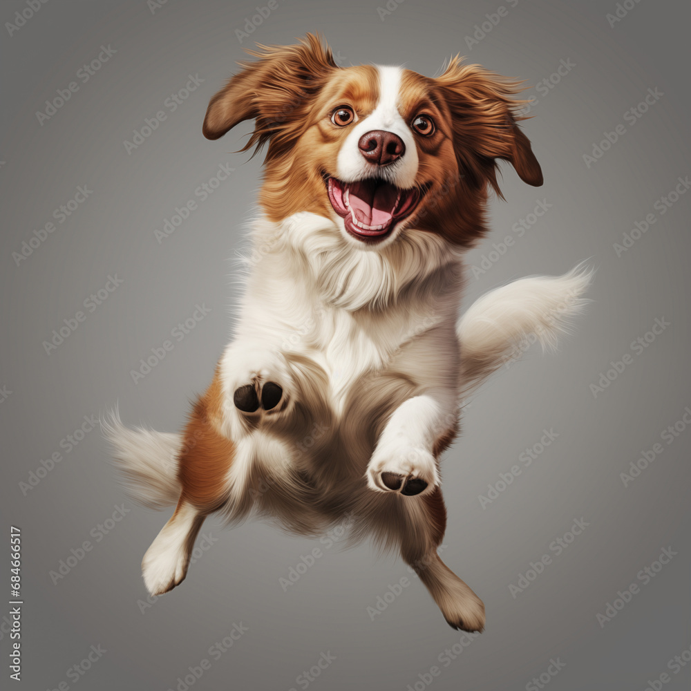cute dog illustration on solid pastel background