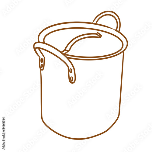 kitchenware_doodle_handdrawing_stainless high pot © Gluekliche