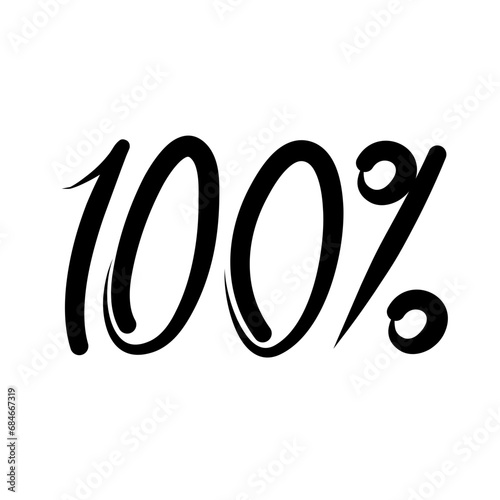 100% percent emoji One hundred percent sign Vector