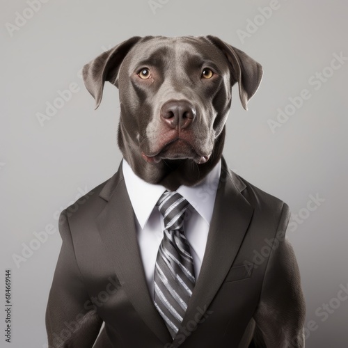 A Dapper Canine in a Sophisticated Suit and Tie © LUPACO IMAGES