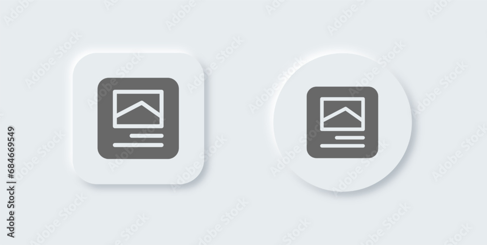 Post solid icon in neomorphic design style. Social media signs vector illustration. Post solid icon in neomorphic design style. Social media signs vector illustration.