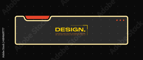 Futuristic element with retro color vector illustration. Vintage lower third video overlay.