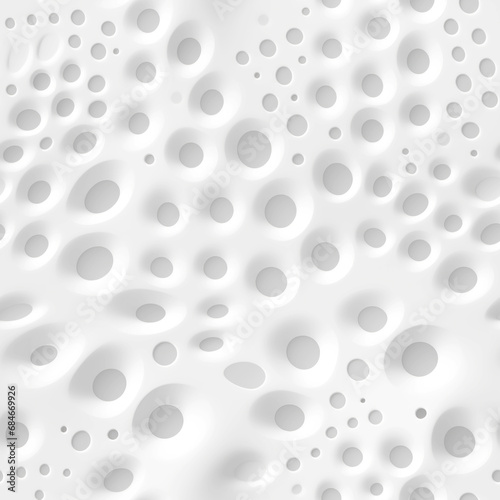 Abstract 3d white background, organic shapes seamless pattern texture.