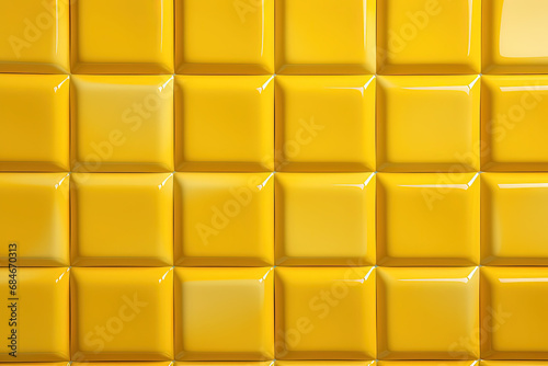 Golden Glow  Yellow Tiles Wall - Modern Interior Design  - Generative AI