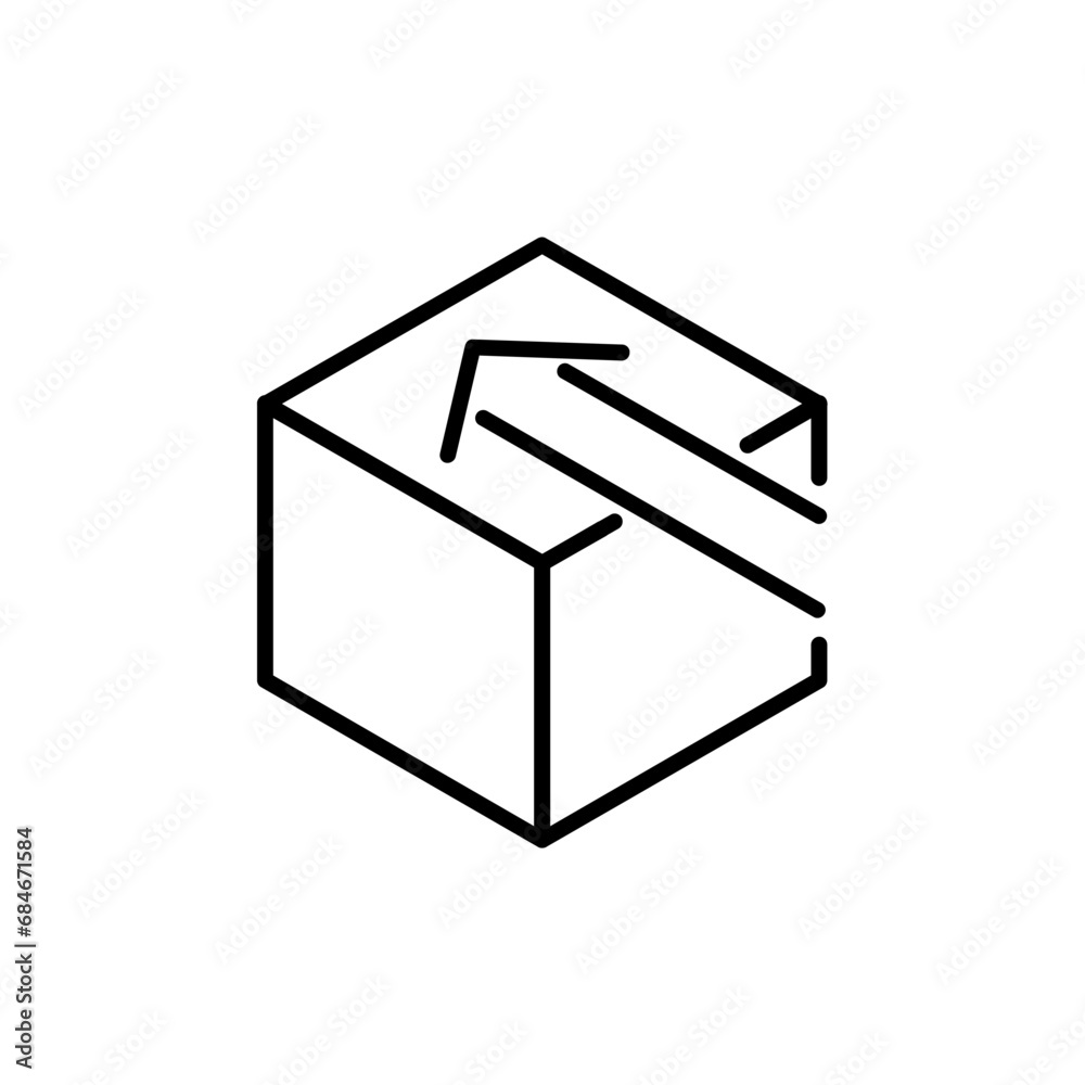 Box delivery with arrow line icon design Box delivery with arrow line icon design