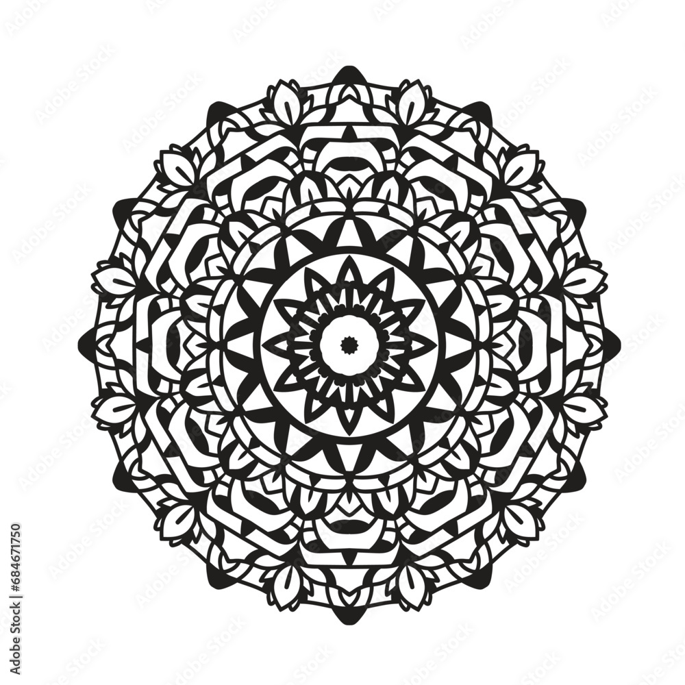 Mandala. Circular flower mandala pattern for Henna, Mehndi, tattoo, decoration. Decorative ornament in ethnic oriental style. Islam, Arabic, Indian, ottoman motifs. Mandala. Circular flower mandala pattern for Henna, Mehndi, tattoo, decoration. Decorative ornament in ethnic oriental style. Islam, Arabic, Indian, ottoman motifs.
