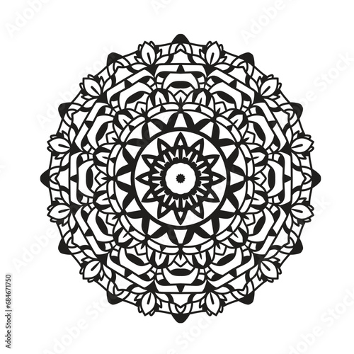 Mandala. Circular flower mandala pattern for Henna, Mehndi, tattoo, decoration. Decorative ornament in ethnic oriental style. Islam, Arabic, Indian, ottoman motifs.