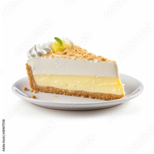 A Slice of Creamy Cheesecake on a Crisp White Plate