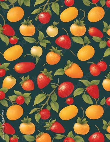 seamless pattern with fruits mini wallpaper