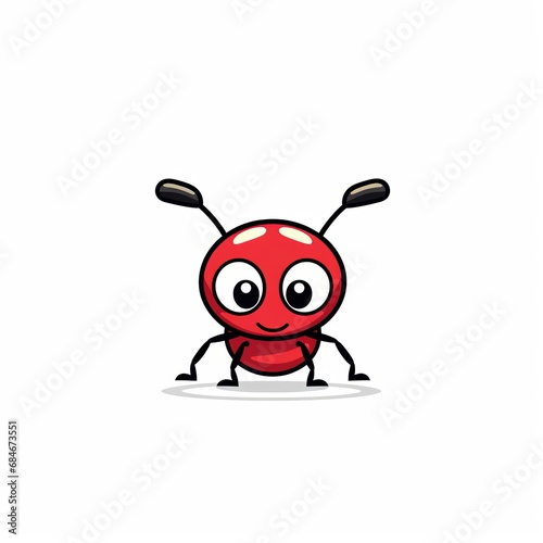 A Vibrant Red Bug with Piercing Eyes and Delicate Antennae photo