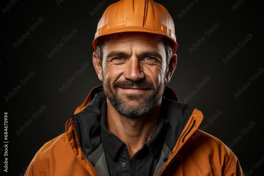 Likeness. Builder or employee on a dark surface. Likeness. Builder or employee on a dark surface.