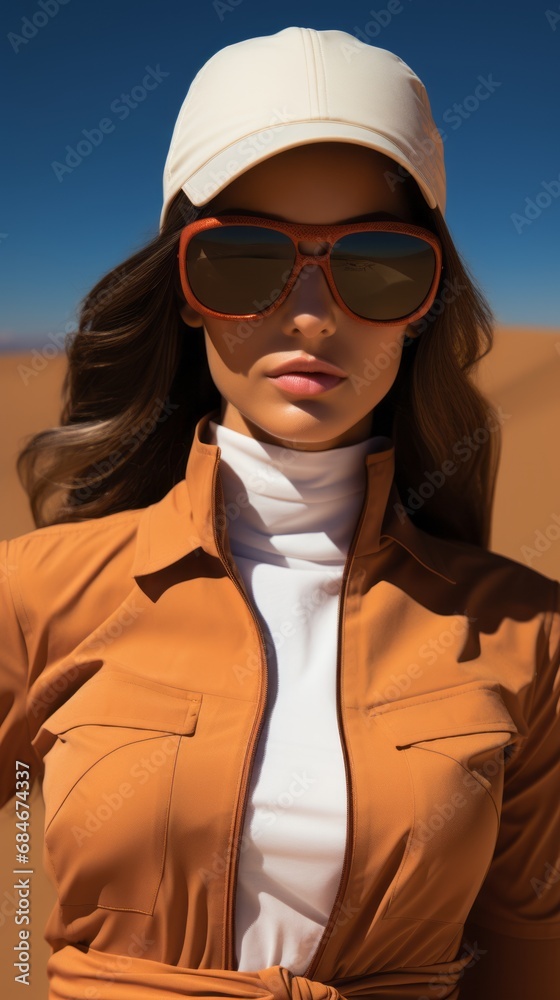 Young girls in beautiful fashionable clothes in calm sandy colors, fashion magazine cover, high fashion Young girls in beautiful fashionable clothes in calm sandy colors, fashion magazine cover, high fashion