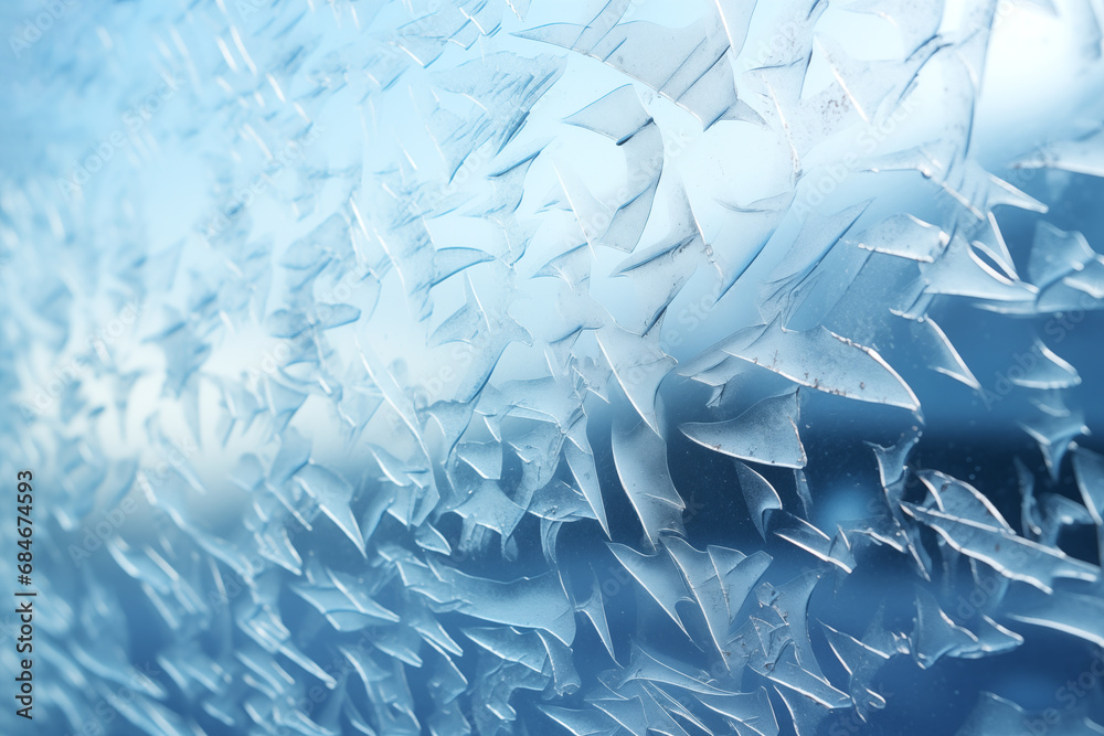 Obraz premium Frozen glass background texture. Icy winter patterns