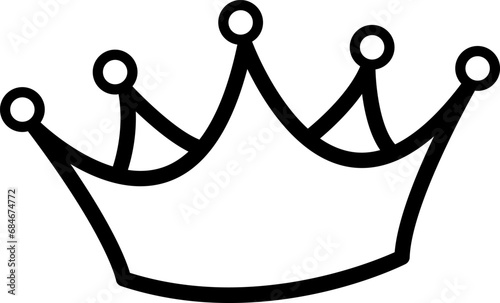 Cartoon Crown for Coloring Page. Vector Illustration of Royal Accessory. Symbol of Power photo