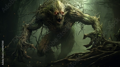 Eerie digital artwork featuring a monstrous creature, a true embodiment of nightmares 