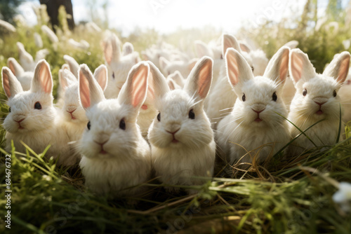Group of rabbits closeup © Venka