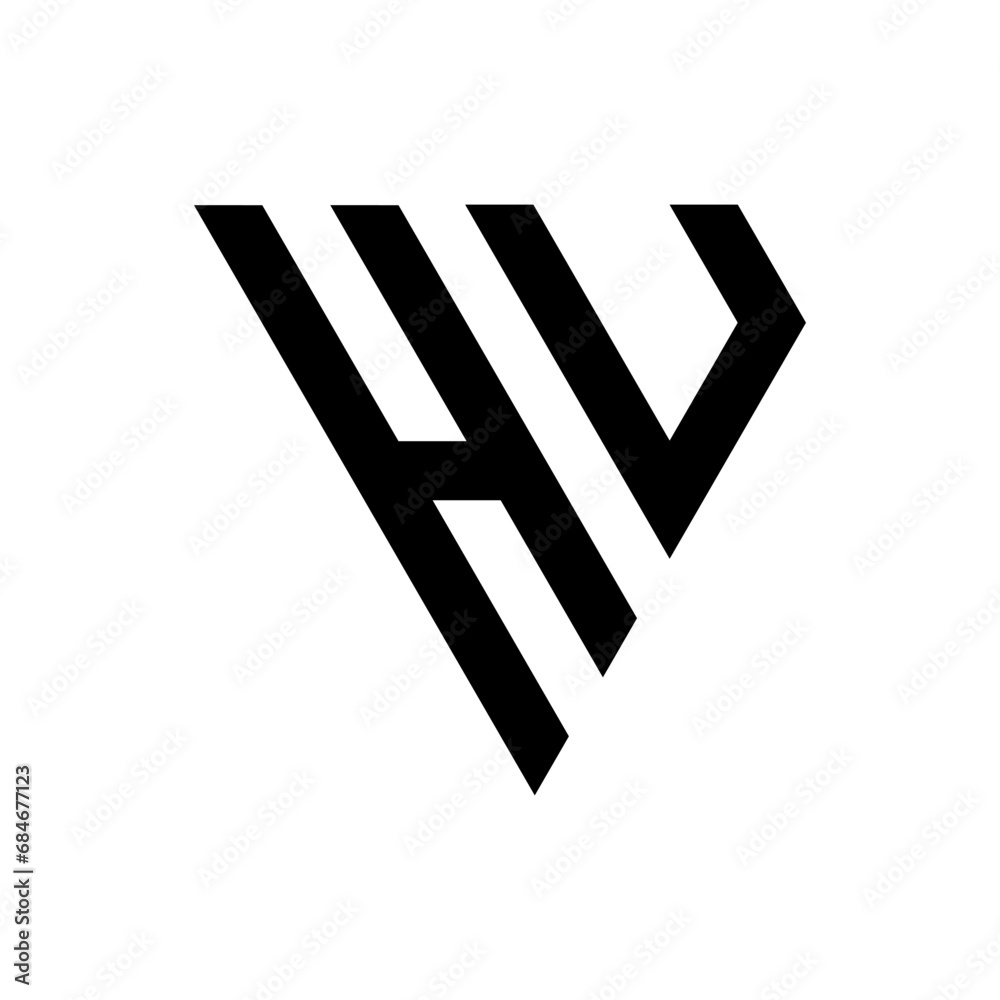 Triangle Letter HU Monogram Logo