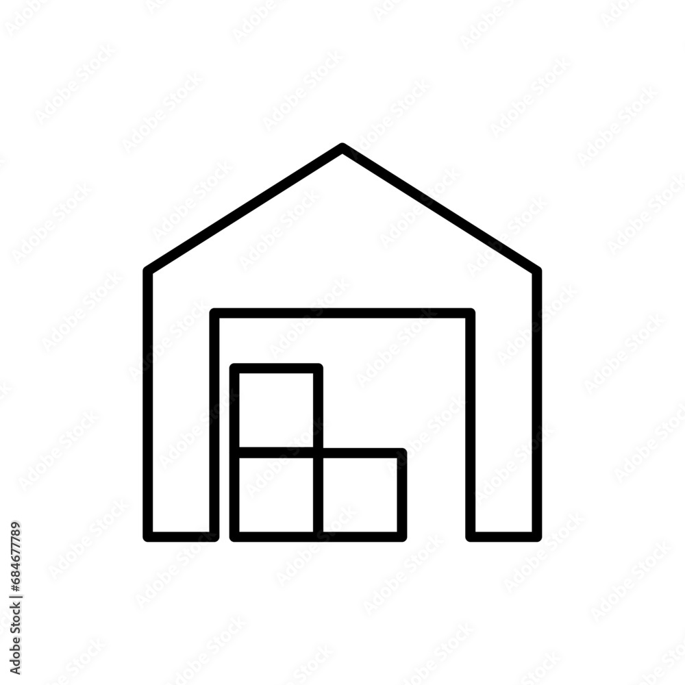 warehouse line icon design illustration warehouse line icon design illustration