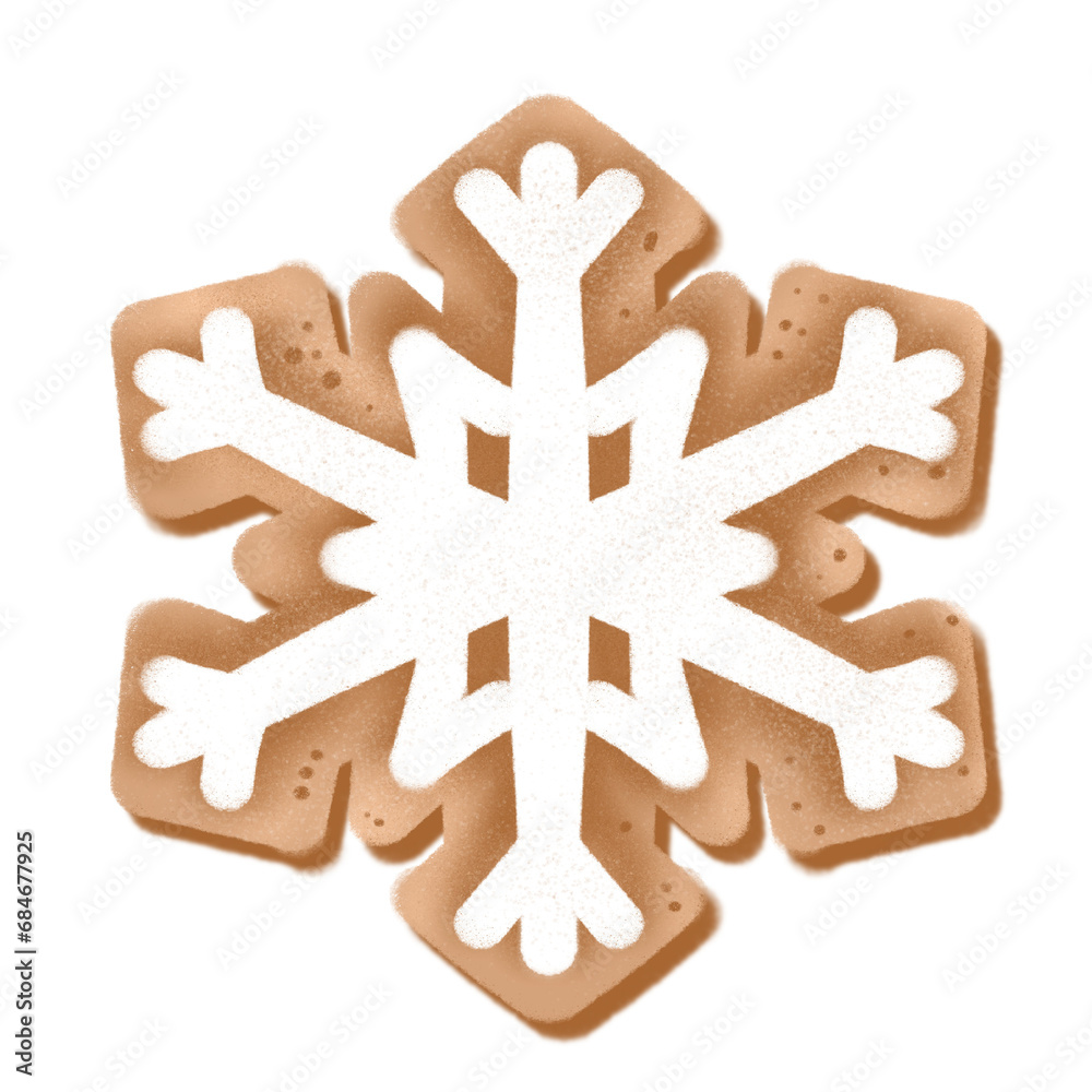 Fototapeta premium Christmas cookie snow flex shape