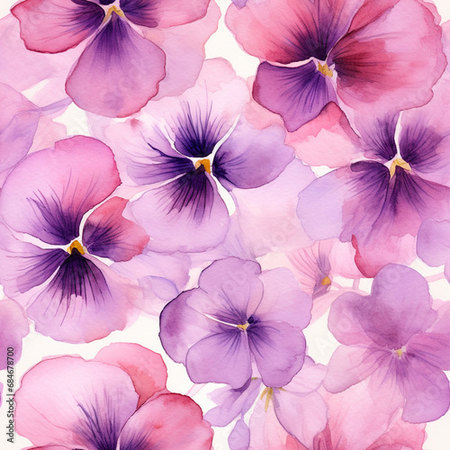 Seamless pansies pattern