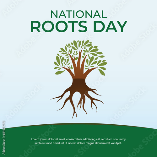 Vector Design Template for National Roots Day. Illustrate the strength and interconnectedness of nature with this captivating graphic. photo