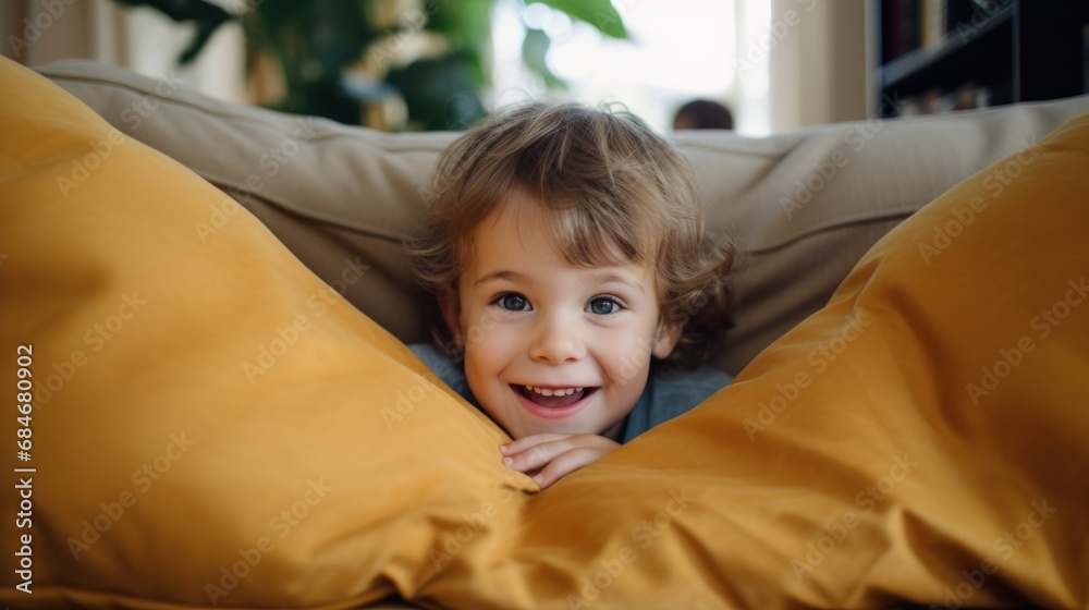 children kid playing hide and seek standing behind the sofa, Adorable child having fun in the home. happy family have fun with kids, activity, learning, activity, game, meditation children kid playing hide and seek standing behind the sofa, Adorable child having fun in the home. happy family have fun with kids, activity, learning, activity, game, meditation