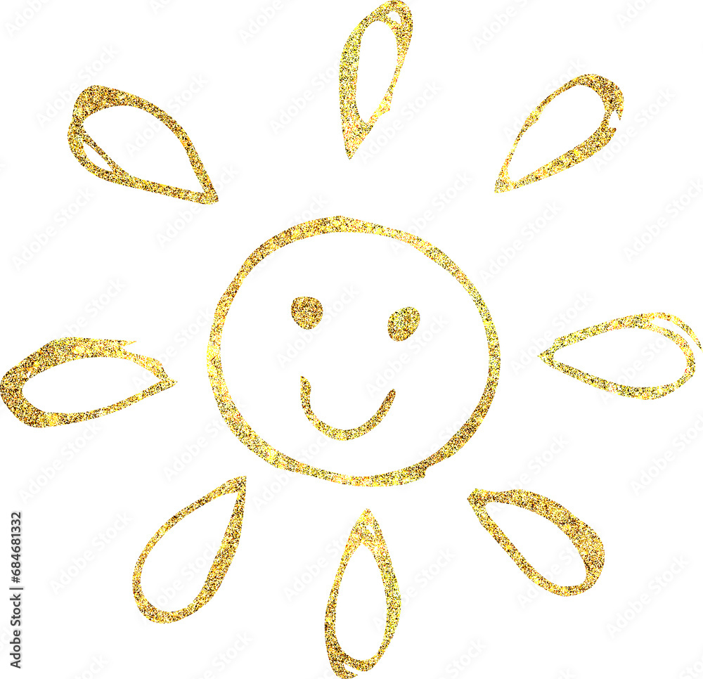 golden hand drawn glitter sky object golden hand drawn glitter sky object