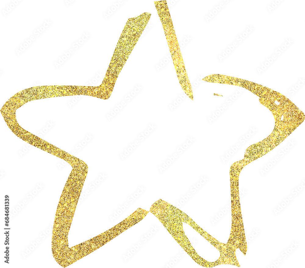 golden hand drawn glitter sky object golden hand drawn glitter sky object