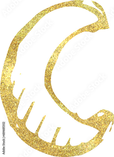 golden hand drawn glitter sky object