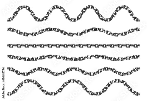 Different chains seamless. Vector chain set.
