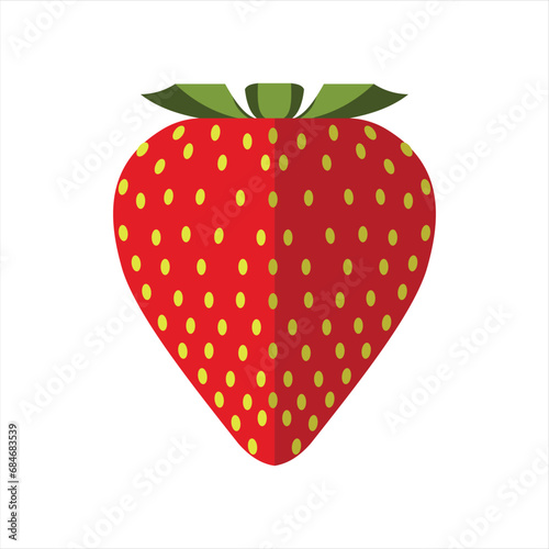 sweet red ripe organic strawberry icon vector design flat illustration