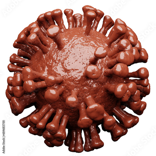 Illustration of a virus cell on transparent background photo