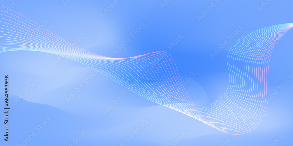 Blue white abstract background with flowing wave lines. Design element for technology, science, modern concept.vector eps 10