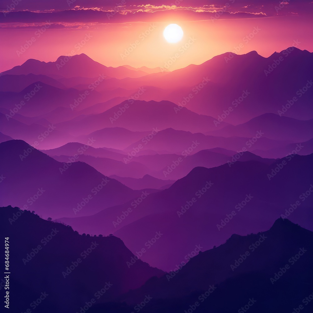sunset in the mountains beautiful nature background