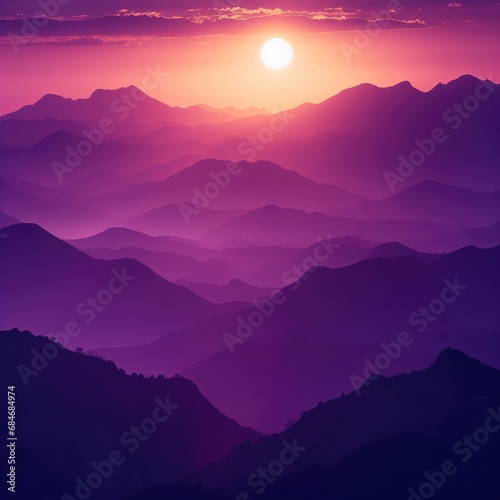 sunset in the mountains beautiful nature background © Садыг Сеид-заде