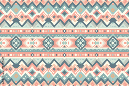 pastel color vintage ethnic oriental ikat seamless traditional pattern. design for background, carpet, wallpaper backdrop, clothing, wrapping, fabric. vector.