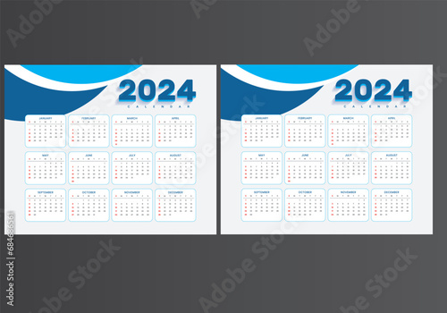 Desk Calendar 2024 vector