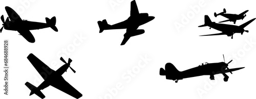 avión, vector, silueta, aeronave, aeroplano